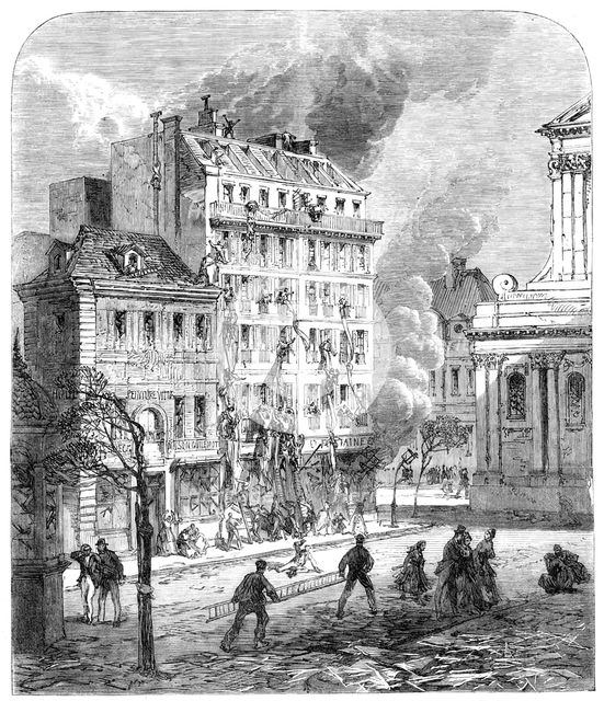 Explosion in the Place de la Sorbonne, Paris, 1869. Creator: Unknown.