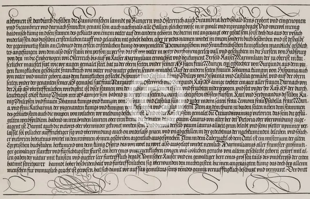 Explanatory Text, Part II, from the Arch of Honor, proof, dated 1515, printed 1517-18. Creator: Hieronymus Andreae.
