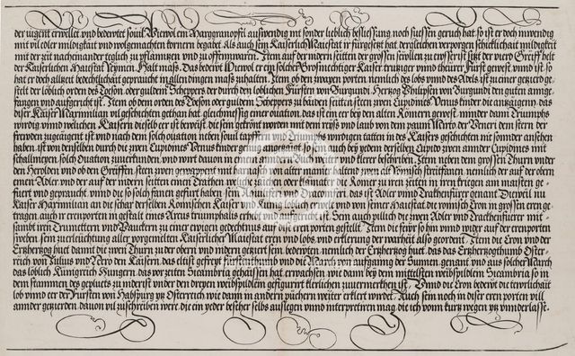 Explanatory Text, Part V, from the Arch of Honor, proof, dated 1515, printed 1517-18, 1515. Creator: Hieronymus Andreae.