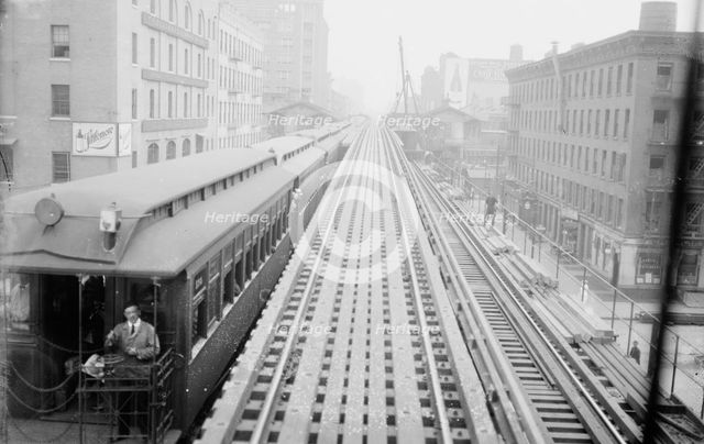Express track 9th Ave. "L", between c1914 and c1915. Creator: Bain News Service.