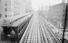 Express track 9th Ave. "L", between c1914 and c1915. Creator: Bain News Service