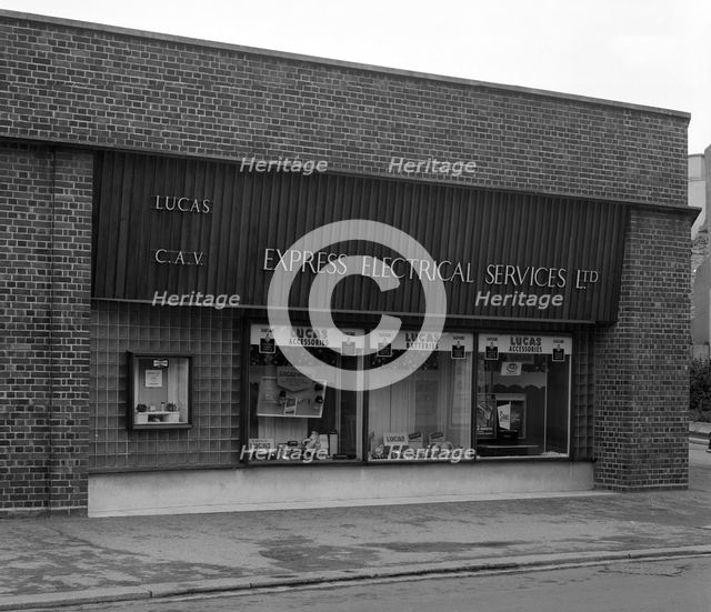 Express Electrical Services shop front, Plymouth, Devon, 1961. Creator: Michael Walters.