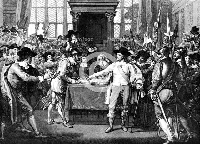 Expulsion of Members by Cromwell, 1653, (18th century). Artist: Unknown