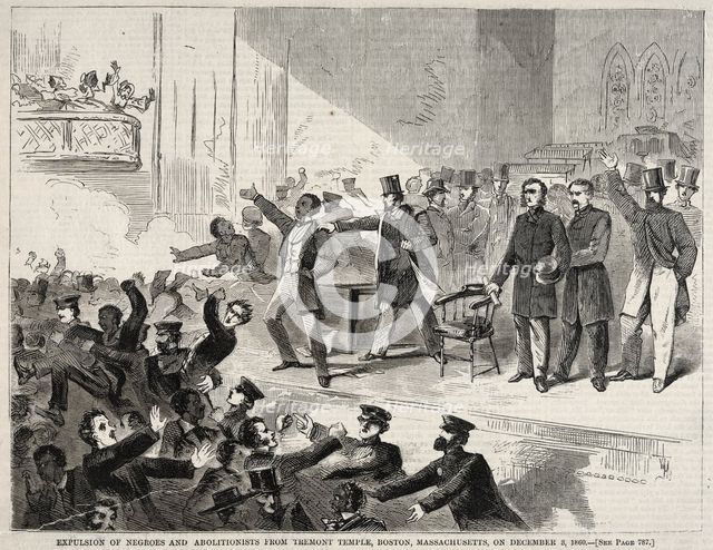 Expulsion of Negroes and Abolitionists from Tremont Temple, Boston, Massachusetts..., 1860. Creator: Winslow Homer (American, 1836-1910).