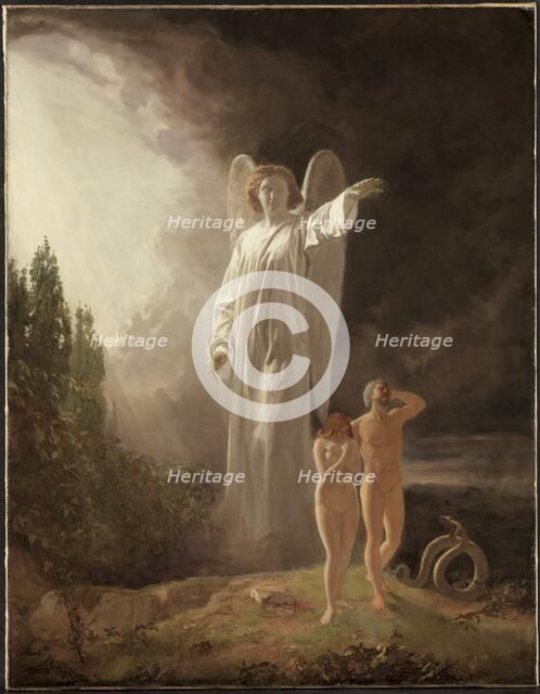 Expulsion of Adam and Eve, 1880s. Creator: John Faed (Scottish, 1820-1902).