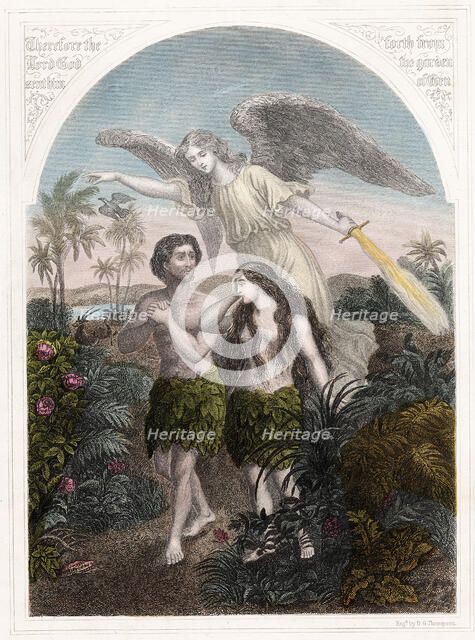Expulsion of Adam and Eve from the Garden of Eden, c1860. Artist: Unknown