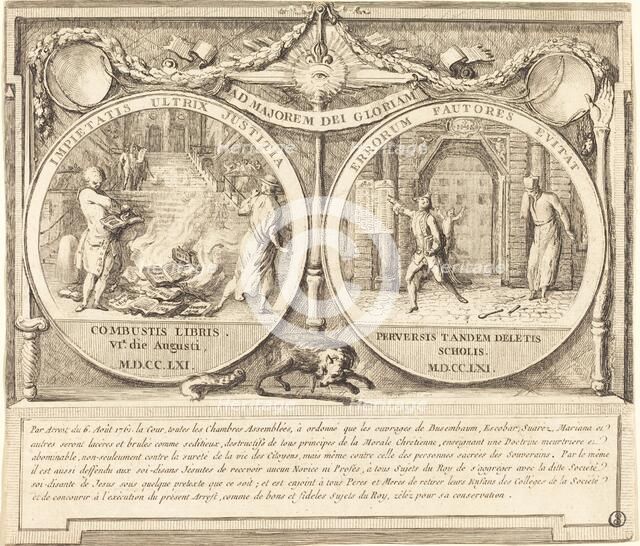 Expulsion of the Jesuits (Expulsion des Jesuites), 1761. Creator: Gabriel de Saint-Aubin.