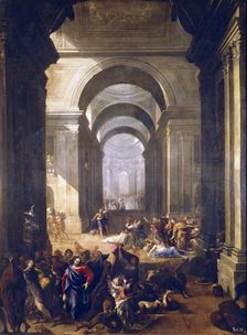 Expulsion of the Merchants from the Temple, c1670. Creator: Vicente Salvador Gomez