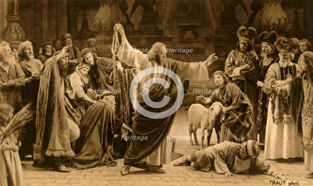 Expulsion of the moneylenders, 1922. Creator: Henry Traut.