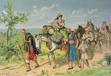 Expulsion of the Moors by decree of King Philip III during years 1609 and 1610, drawing