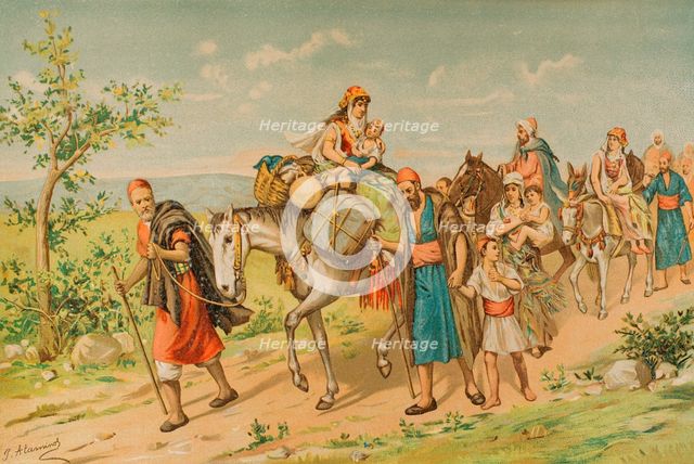 Expulsion of the Moriscos from Spain by order of King Philip III in 1609 (1890). Creator: Juan Alaminos.
