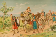 Expulsion of the Moriscos from Spain by order of King Philip III in 1609 (1890). Creator: Juan Alaminos