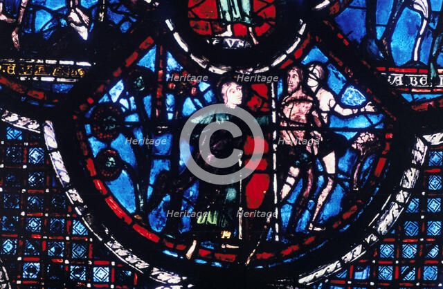 Expulsion from Eden, stained glass, Chartres Cathedral, France, 1205-1215. Artist: Unknown