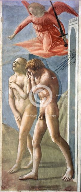 Expulsion from Paradise', 1425 - 1428, fresco by Masaccio.