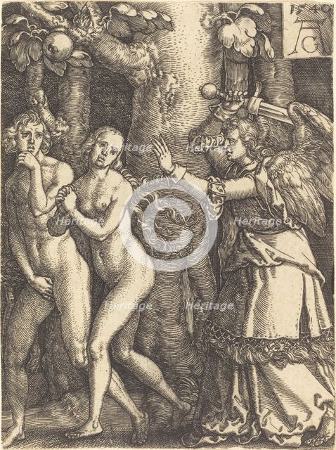 Expulsion from Paradise, 1540. Creator: Heinrich Aldegrever.