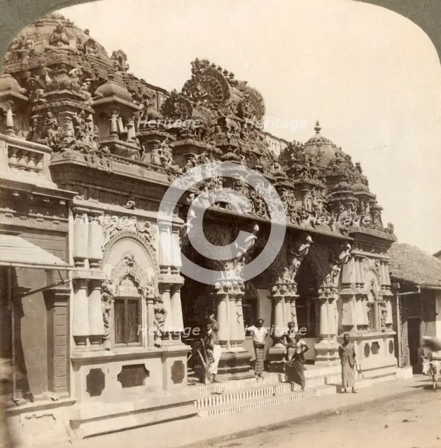 'Exquisitely carved ornamentation of a Hindu Buddhist Temple, Colombo, Ceylon', 1902. Creator: Underwood & Underwood.