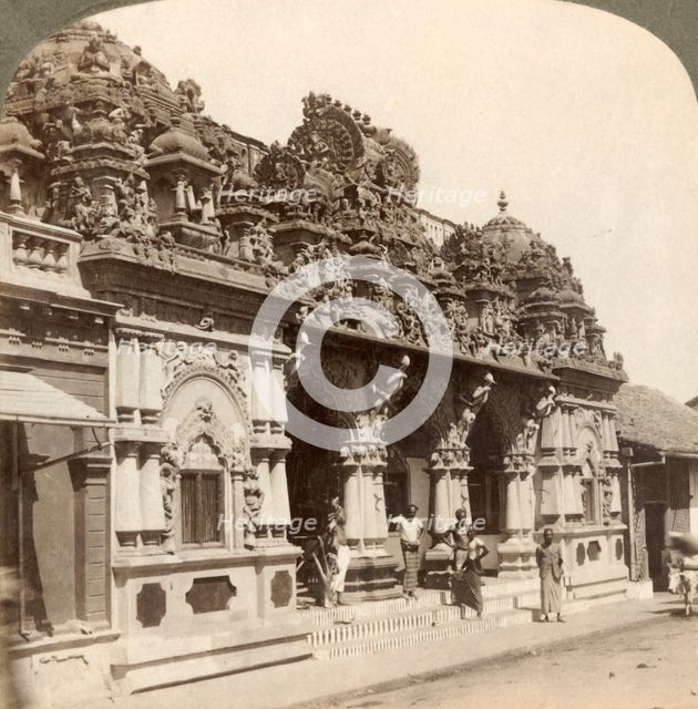 'Exquisitely carved ornamentation of a Hindu Buddhist Temple, Colombo, Ceylon', 1902. Creator: Underwood & Underwood.