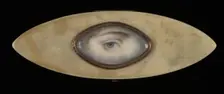 Eye Miniature on an Elliptical Ivory Box, ca. 1800. Creator: Unknown