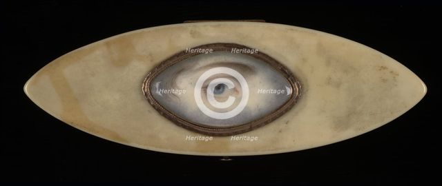 Eye Miniature on an Elliptical Ivory Box, ca. 1800. Creator: Unknown.