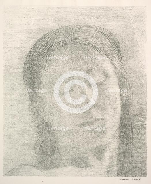 Eyes Closed, 1890. Creator: Odilon Redon.