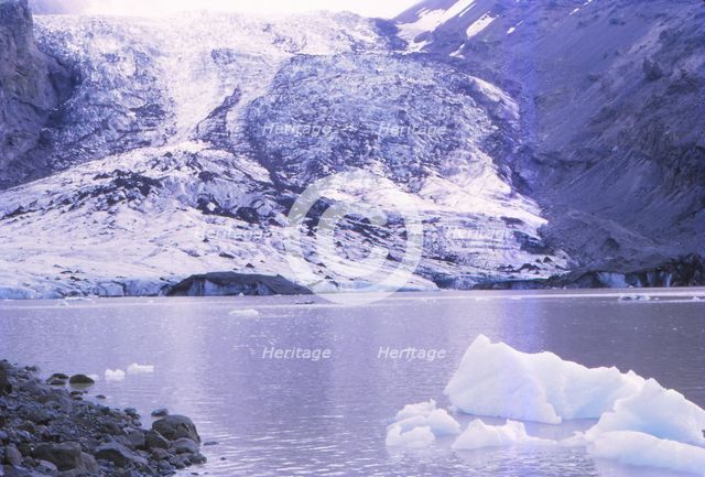 Eyjafjallajokull Glacier lake, Iceland, 20th century. Artist: CM Dixon.