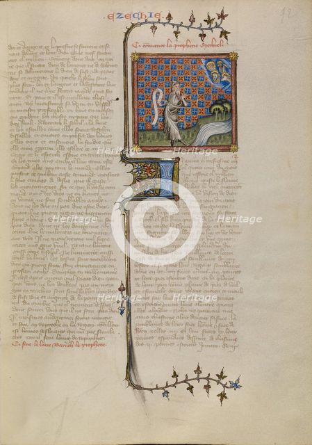 Ezekiel's Vision of the Tetramorph, about 1360-1370. Creator: Master of Jean de Mandeville.