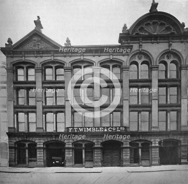'F. T. Wimble & Co., Ltd. - Head Office, Warehouse and Factory', 1919.  Artist: Unknown.