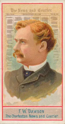 F.W. Dawson, The Charleston News and Courier, from the American Editors series (N1) for Al..., 1887. Creator: Allen & Ginter