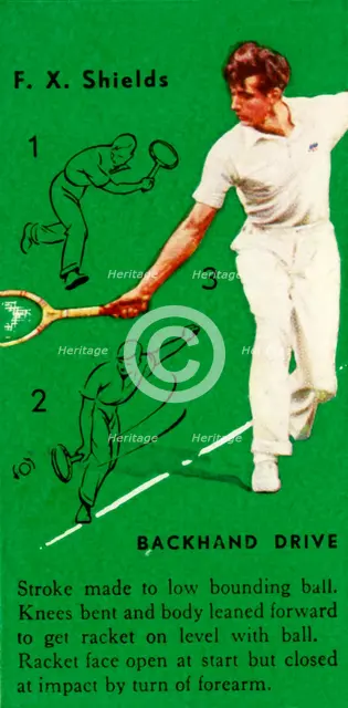 'F. X. Shields - Backhand Drive', c1935. Creator: Unknown.