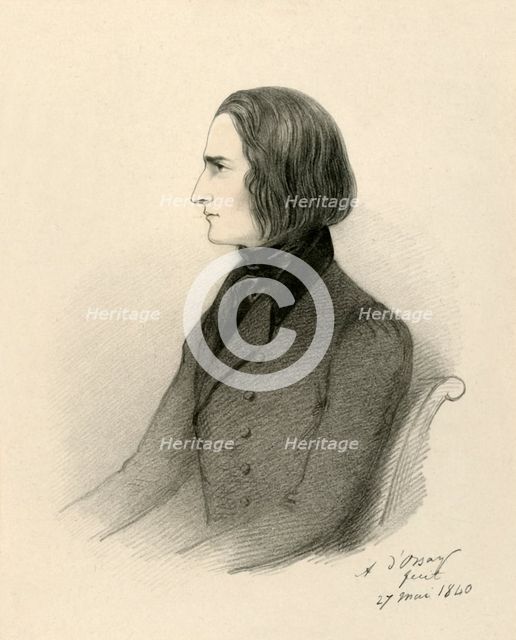 'F. Liszt', 1840. Creator: Richard James Lane.