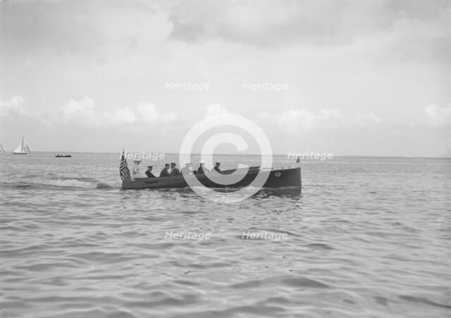 F M Singer's motor launch under way, 1911. Creator: Kirk & Sons of Cowes.