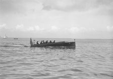 F M Singer's motor launch under way, 1911. Creator: Kirk & Sons of Cowes