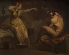 Fotis sees her Lover Lucius Transformed into an Ass. Motif from Apeleius The Golden Ass, 1807-1808. Creator: Nicolai Abraham Abildgaard