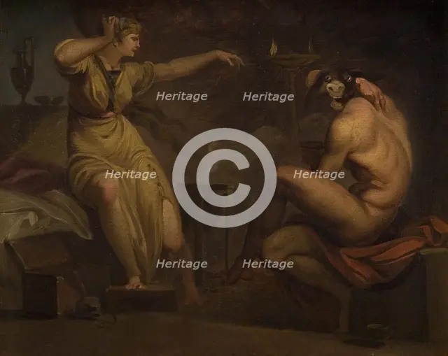 Fotis sees her Lover Lucius Transformed into an Ass. Motif from Apeleius' The Golden Ass, 1807-1808. Creator: Nicolai Abraham Abildgaard.