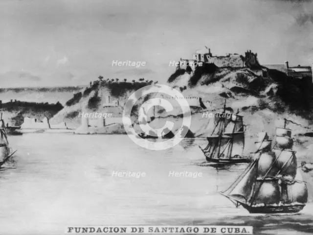 Foundatin of Santiago de Cuba, (1515), 1920s. Artist: Unknown