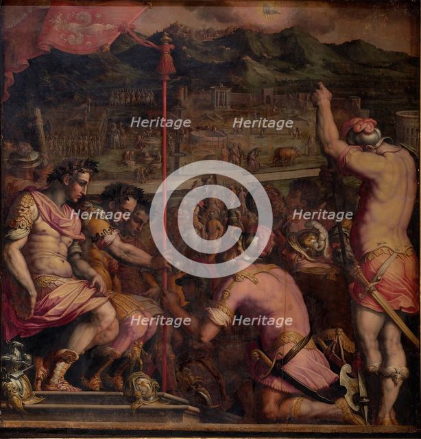 Foundation of Florentia, a Roman settlement, 1563-1565. Artist: Vasari, Giorgio (1511-1574)