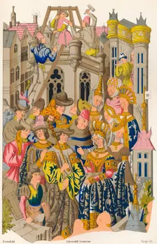 Founding of the Abbey of St Genevieve, 15th century, (1849). Creator: E Hauger