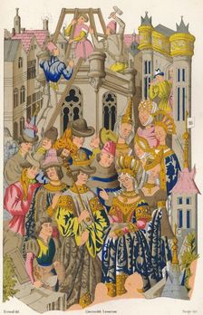 Founding of the Abbey of St Genevieve, 15th century, (1849). Creator: E Hauger