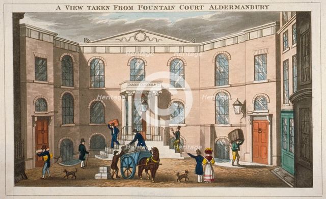 Fountain Court, Aldermanbury, City of London, 1830. Artist: Anon