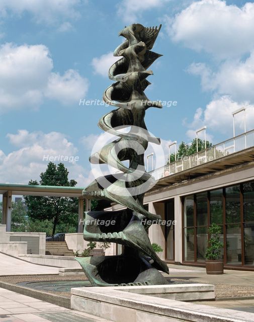 Fountain, courtyard of the Shell Centre, London. Creator: Peter Thompson.
