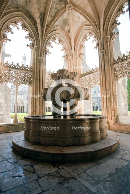 Fountain, Cloister of King John I, Monastery of Batalha, Batalha, Portugal, 2009. Creator: Samuel Magal.