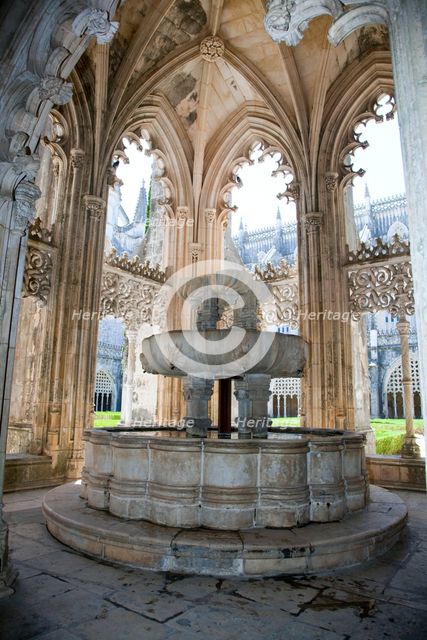 Fountain, Cloister of King John I, Monastery of Batalha, Batalha, Portugal, 2009. Creator: Samuel Magal.
