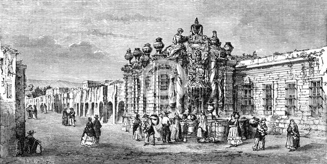 'Fountain and Aquaduct, City of Mexico. A Ride Round the Valley of Mexico', 1875. Creator: Unknown.