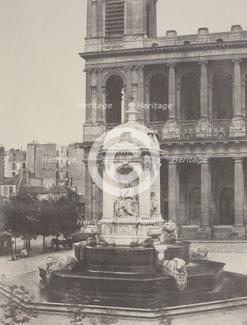 Fountain at St. Sulpice, 1851. Creator: Charles Marville.