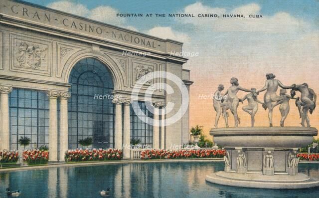'Fountain at the National Casino, Havana, Cuba', c1910. Artist: Unknown.