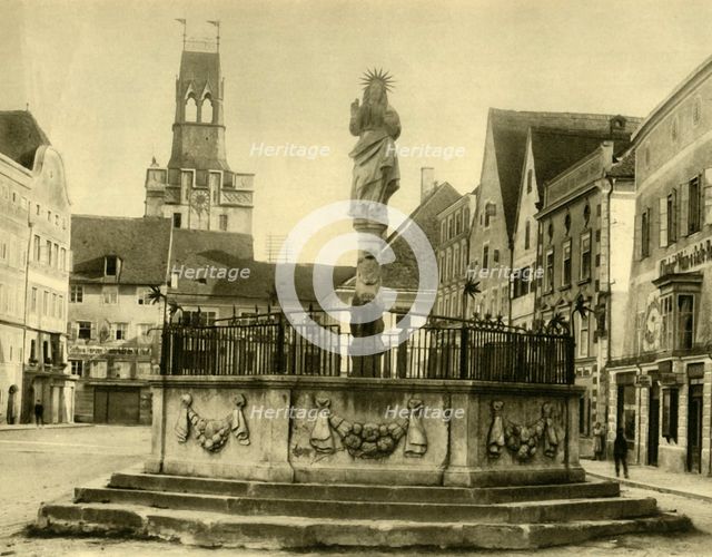 Fountain, Braunau am Inn, Upper Austria, c1935.  Creator: Unknown.