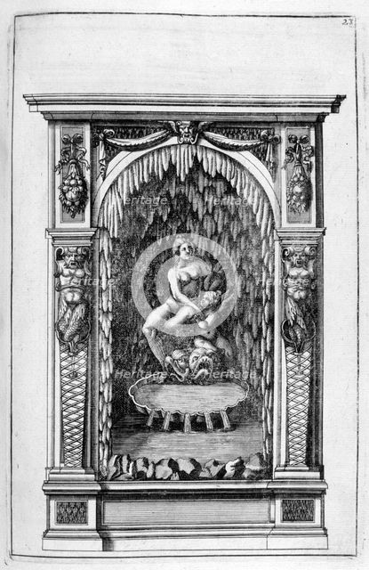 Fountain, grotto design, 1664.  Artist: Georg Andreas Bockler