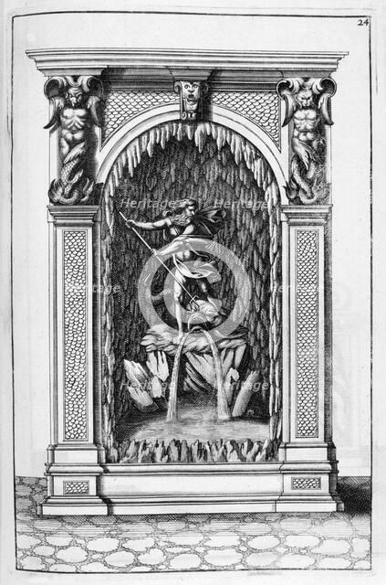 Fountain, grotto design, 1664.  Artist: Georg Andreas Bockler