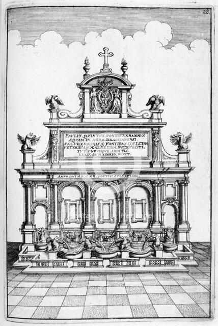 Fountain design, 1664. Artist: Georg Andreas Bockler