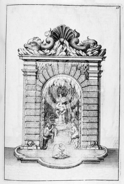 Fountain design, 1664. Artist: Georg Andreas Bockler